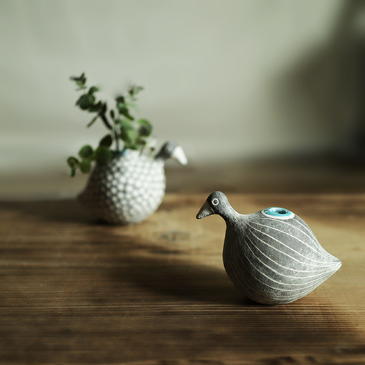 土鳥家族/花器（中・小・ミニ）